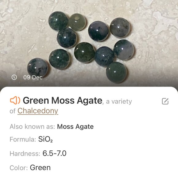 Genuine Gemstone Green Moss Agate Silver Cat on the Moon Beaded Short Necklace - Picture 12 of 13